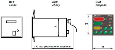 Рис.1. Габаритный чертеж регулятора микропроцессорного МИК-22