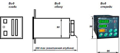 Рис.1. Габаритный чертеж регулятора МИК-121