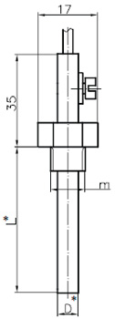 Рис.1. Габаритный чертеж датчика WAD305/1