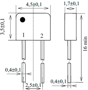 Рис.2. Габаритный чертеж датчика WAD307