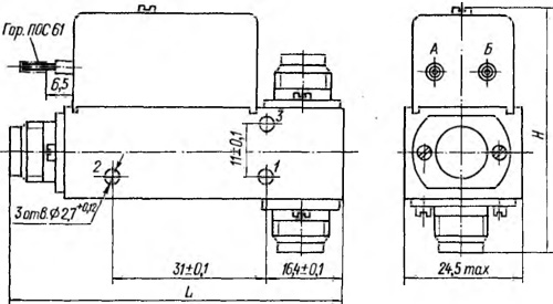 Рис.2. Габариты реле РЭВ-17