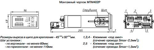 Рис.1. Схема габаритных размеров преобразователя МТМ402Р (МТМ620)